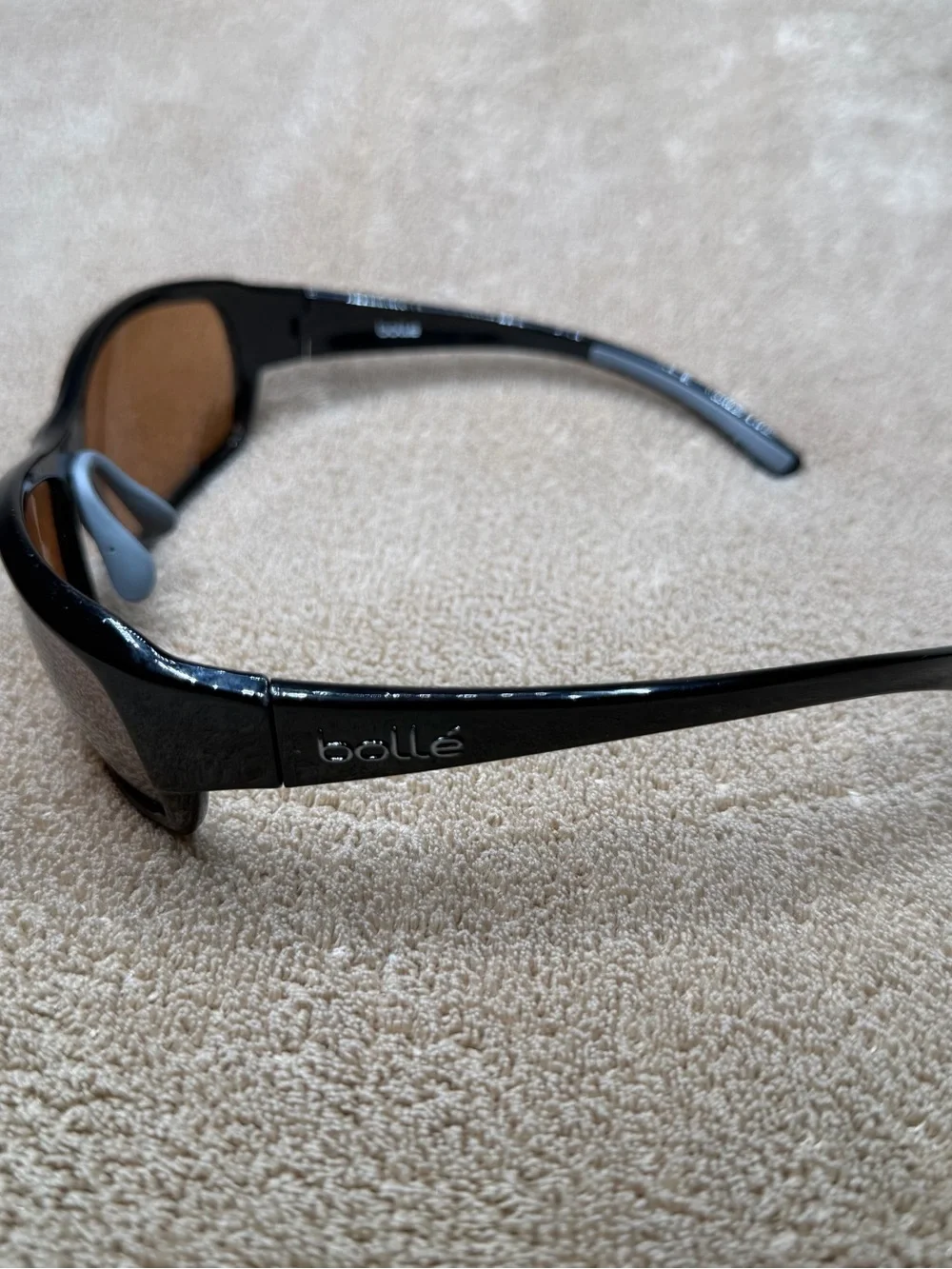 Men's Black Wrap Sunglasses with Brown Lenses